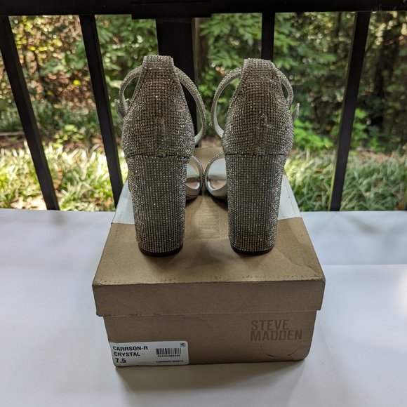STEVE MADDEN Carrson Heeled Sandals in Crystal Size 7.5 New - Picture 14 of 16
